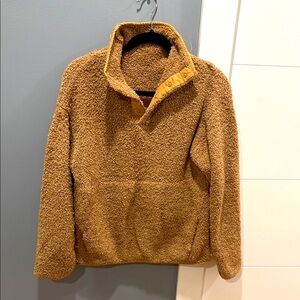 Skims Cozy Knit Pullover in Camel
